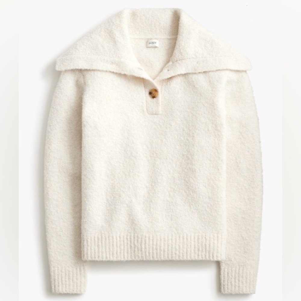 NWT J. Crew Bouclé button-collared sweater - Picture 2 of 10